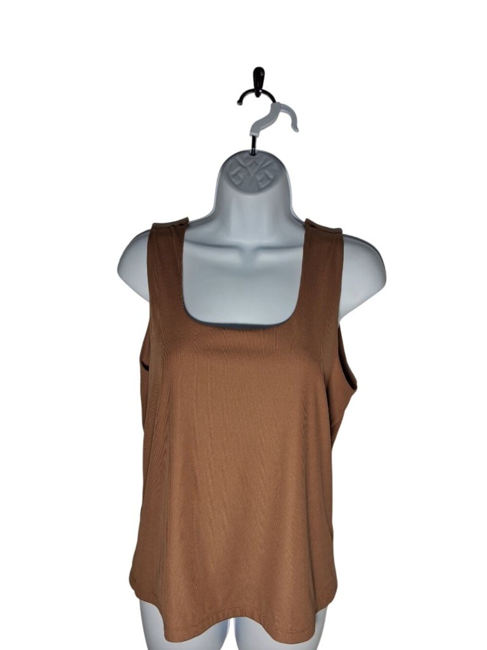 Tahari Womens Brown Sleeveless Square Neck Tank Top XL